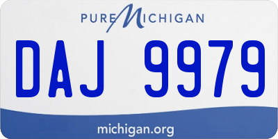 MI license plate DAJ9979