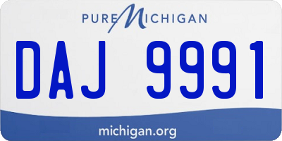 MI license plate DAJ9991