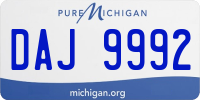 MI license plate DAJ9992