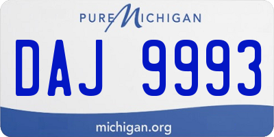 MI license plate DAJ9993