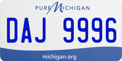 MI license plate DAJ9996