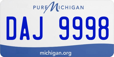 MI license plate DAJ9998