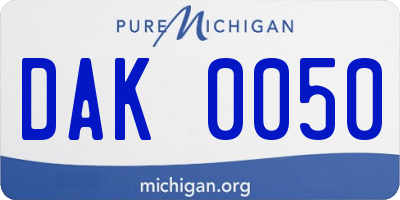 MI license plate DAK0050