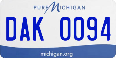 MI license plate DAK0094
