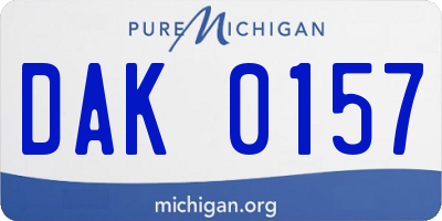 MI license plate DAK0157