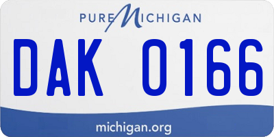 MI license plate DAK0166