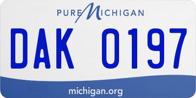 MI license plate DAK0197