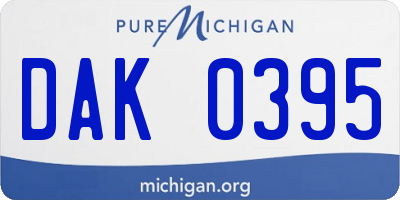 MI license plate DAK0395