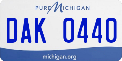 MI license plate DAK0440