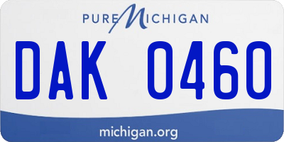 MI license plate DAK0460