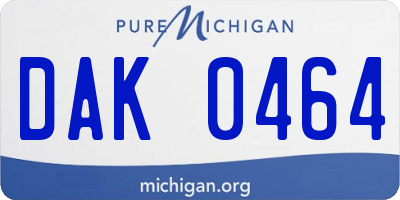 MI license plate DAK0464