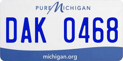 MI license plate DAK0468