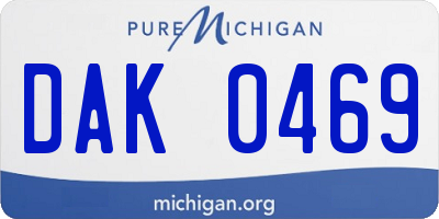 MI license plate DAK0469