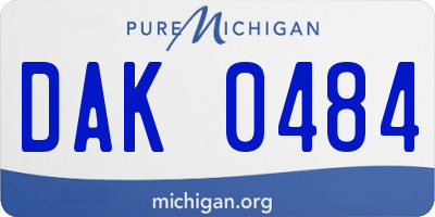 MI license plate DAK0484