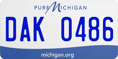 MI license plate DAK0486