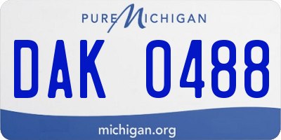 MI license plate DAK0488