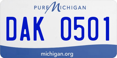 MI license plate DAK0501
