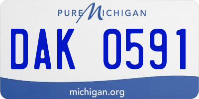 MI license plate DAK0591
