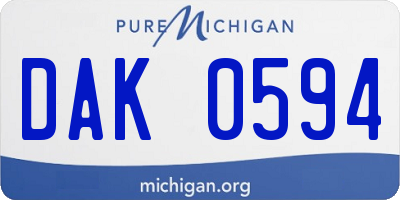 MI license plate DAK0594