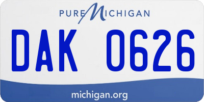 MI license plate DAK0626