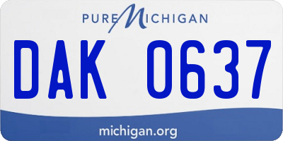 MI license plate DAK0637