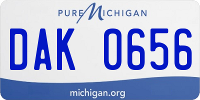 MI license plate DAK0656