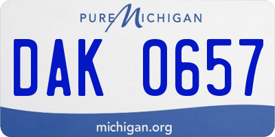 MI license plate DAK0657