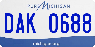 MI license plate DAK0688