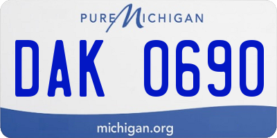 MI license plate DAK0690