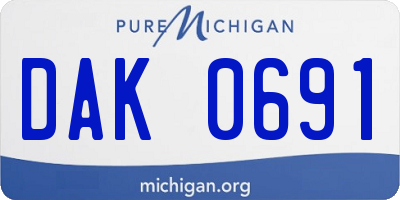 MI license plate DAK0691