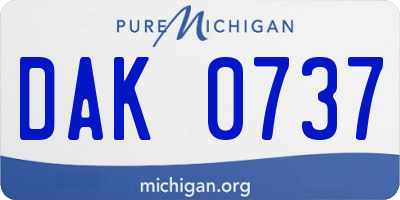 MI license plate DAK0737