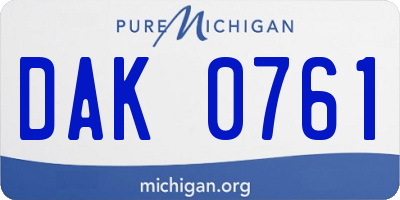 MI license plate DAK0761