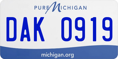 MI license plate DAK0919