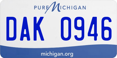 MI license plate DAK0946