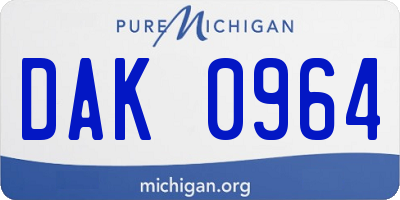 MI license plate DAK0964