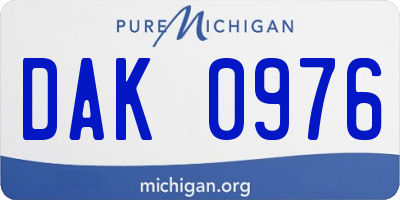 MI license plate DAK0976