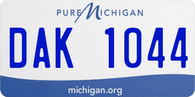 MI license plate DAK1044