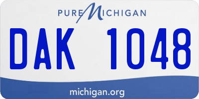 MI license plate DAK1048