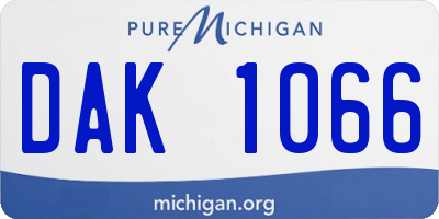 MI license plate DAK1066