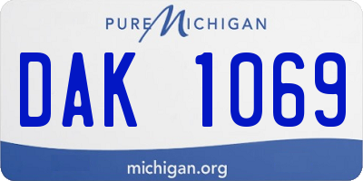 MI license plate DAK1069