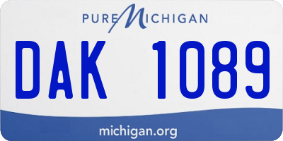 MI license plate DAK1089