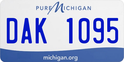 MI license plate DAK1095