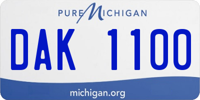 MI license plate DAK1100