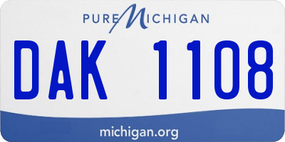 MI license plate DAK1108