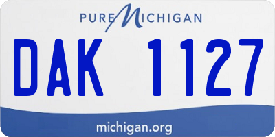 MI license plate DAK1127