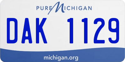 MI license plate DAK1129