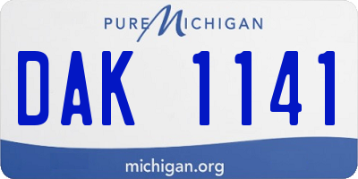 MI license plate DAK1141