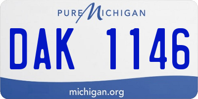 MI license plate DAK1146