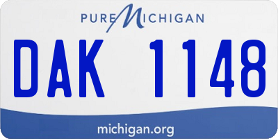 MI license plate DAK1148