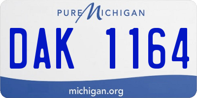 MI license plate DAK1164